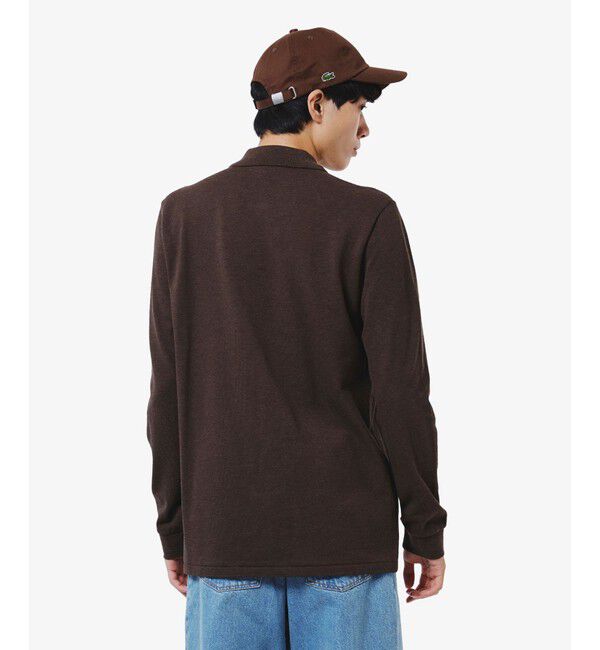 LACOSTE「長袖 リブ メランジカラ-ポロシャツ L1313 （杢・長袖)」|ポロシャツ|