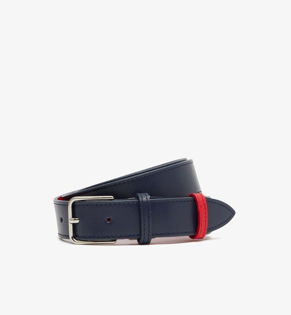 LACOSTE「バイカラーリバーシブルレザーベルト」|ベルト|ネイビー