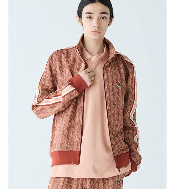 LACOSTE「モノグラムジャカードトラックジャケット 【セットアップ対応】」|スウェット・ジャージ|ブラウン