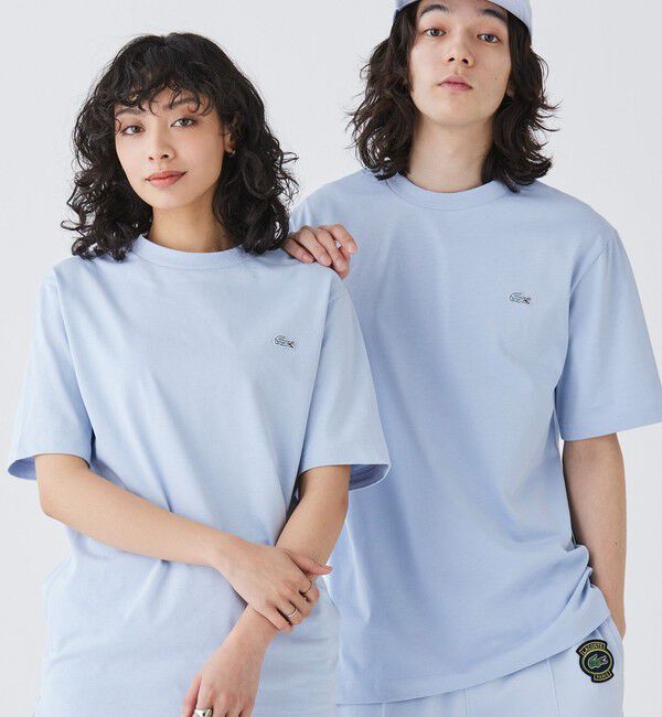 LACOSTE「アウトラインクロッククルーネック半袖Tシャツ」|Tシャツ・カットソー|ライトブルー