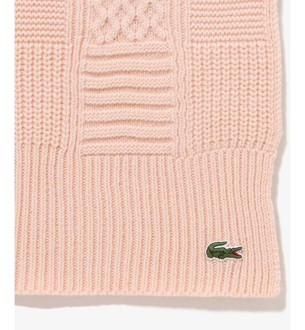LACOSTE「アラン柄ブレンドウールニットマフラー」|マフラー|