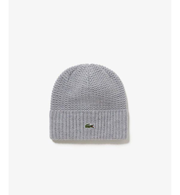 LACOSTE「ワンポイントウールニットキャップ」|ニット帽|