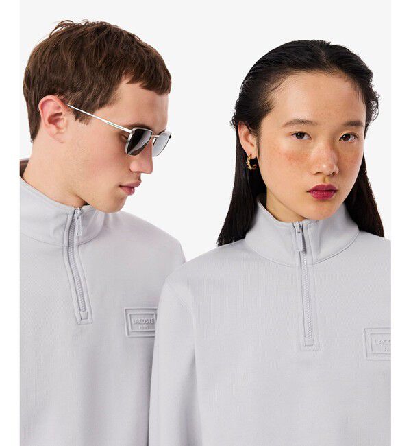 LACOSTE「ハイネックエンボスハーフジップスウェットシャツ」|スウェット・ジャージ|