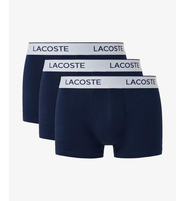 LACOSTE「配色ロゴウエストバンドトランクショーツ3枚セット」|インナー|