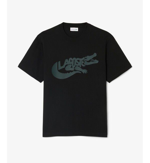 LACOSTE「ビッグワニグラフィックプリントTシャツ」|Tシャツ・カットソー|ブラック