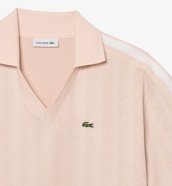 LACOSTE「モノグラムジャカードスキッパーネックポロドレス」|ワンピース|