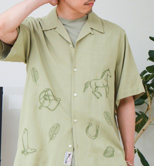 GLOSTER「【GEVACO/ゲバコ】刺繍オープンカラーシャツ」|シャツ・ブラウス|