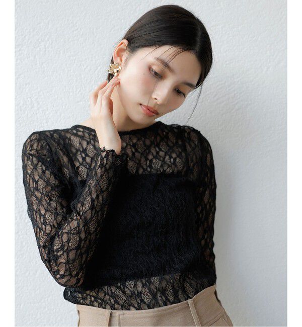 VIS「クルーネックインナートップス（レース・チェック・ラメ・シアー）」|Tシャツ・カットソー|
