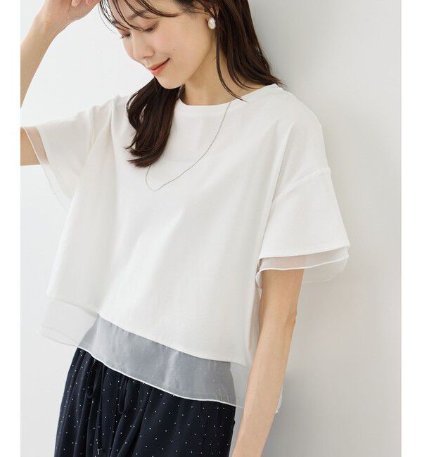 Rope&rsquo;Picnic「【ベストヒット】70シルケットシアードッキングトップス/着丈が選べる・UVカット・接触冷感」|Tシャツ・カットソー|