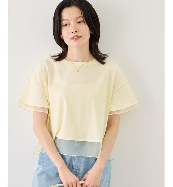 Rope&rsquo;Picnic「【ベストヒット】70シルケットシアードッキングトップス/着丈が選べる・UVカット・接触冷感」|Tシャツ・カットソー|