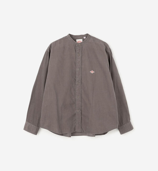DANTON「DANTON | コーデュロイ バンドカラー長袖シャツ WOMEN」|シャツ・ブラウス|GREY