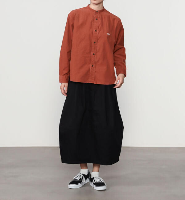DANTON「DANTON | コーデュロイ バンドカラー長袖シャツ WOMEN」|シャツ・ブラウス|