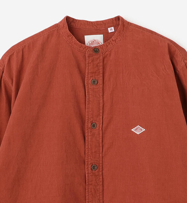 DANTON「DANTON | コーデュロイ バンドカラー長袖シャツ WOMEN」|シャツ・ブラウス|