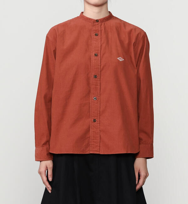 DANTON「DANTON | コーデュロイ バンドカラー長袖シャツ WOMEN」|シャツ・ブラウス|