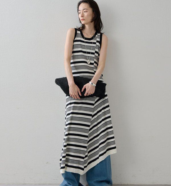  「【HERITANOVUM】アシンメトリーニットドレス」|ワンピース|