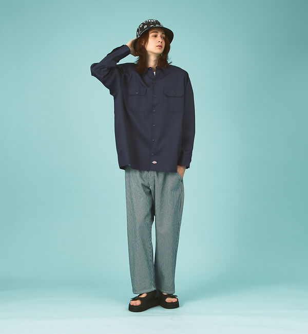 ABAHOUSE「【Lee】XS～XXLまでこれ一本でカバー フリーサイズ リラックスワイドパンツ」|デニム|