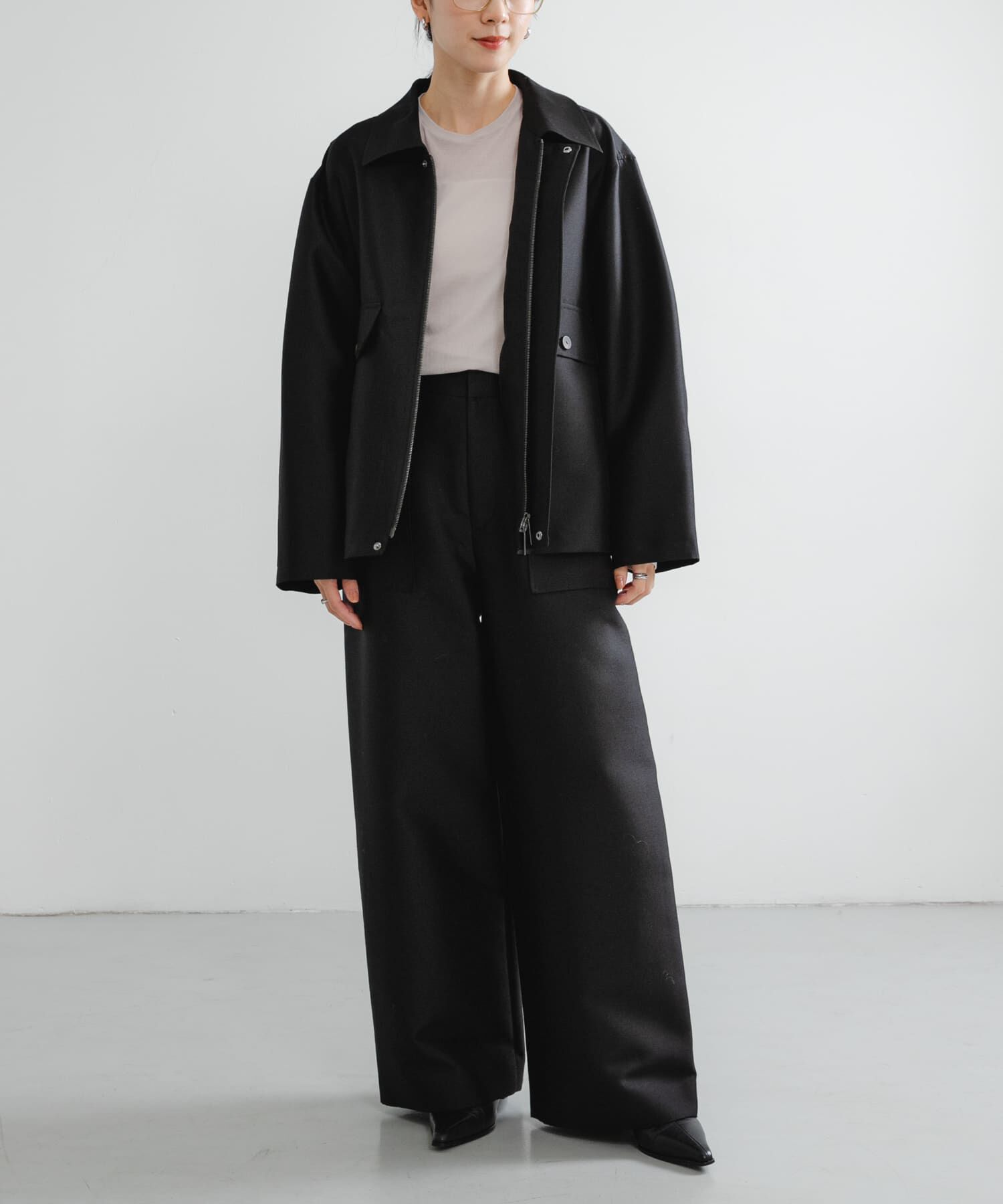 URBAN RESEARCH「new basic　WOOL SILK BOX JACKET」|ノーカラーコート|