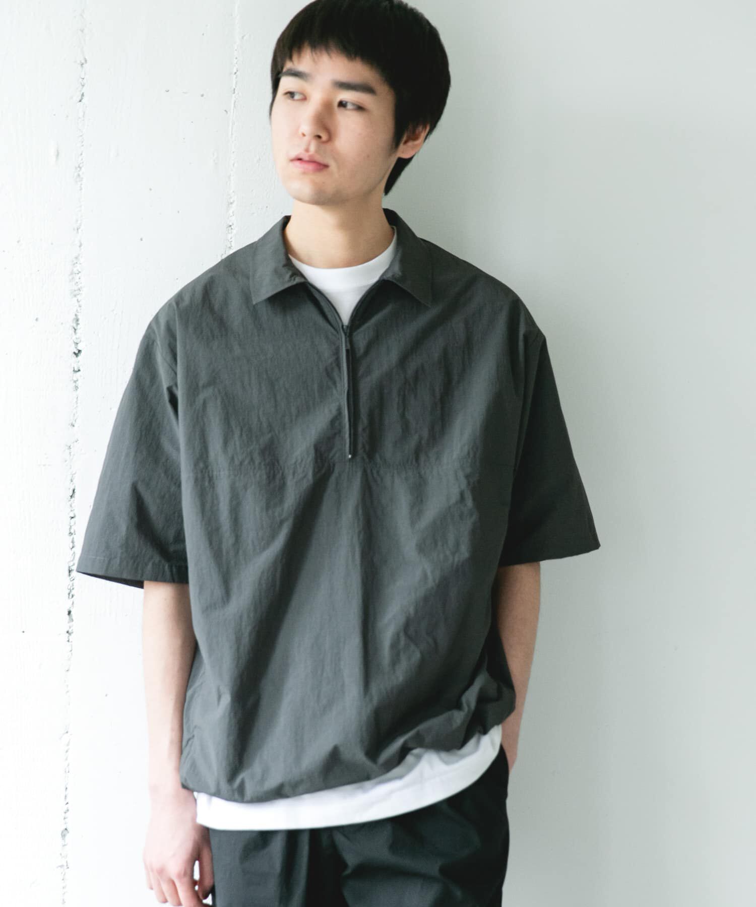 URBAN RESEARCH DOORS「『UVカット』フルダルナイロンハーフジップアクティブプルオーバー」|シャツ・ブラウス|