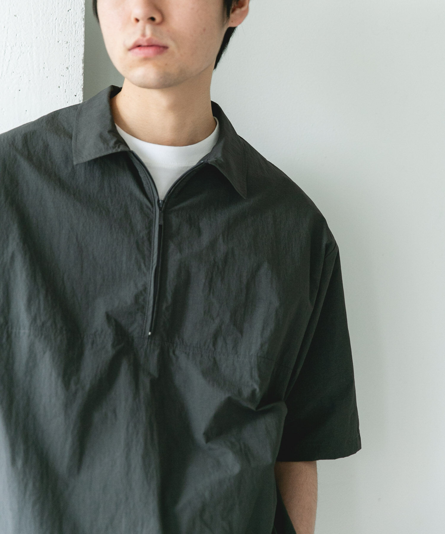 URBAN RESEARCH DOORS「『UVカット』フルダルナイロンハーフジップアクティブプルオーバー」|シャツ・ブラウス|