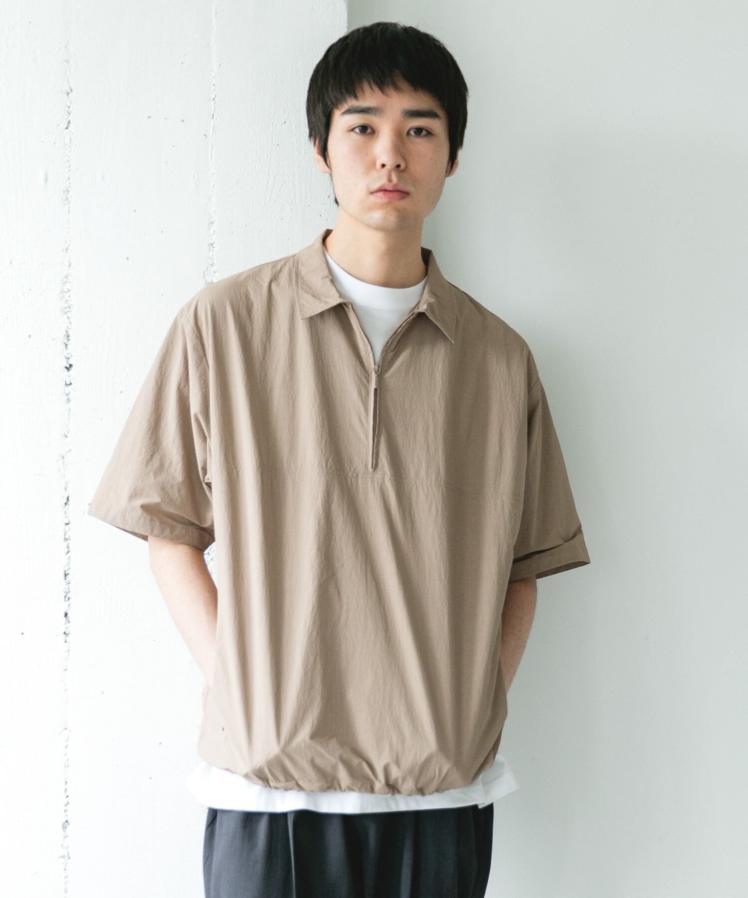 URBAN RESEARCH DOORS「『UVカット』フルダルナイロンハーフジップアクティブプルオーバー」|シャツ・ブラウス|
