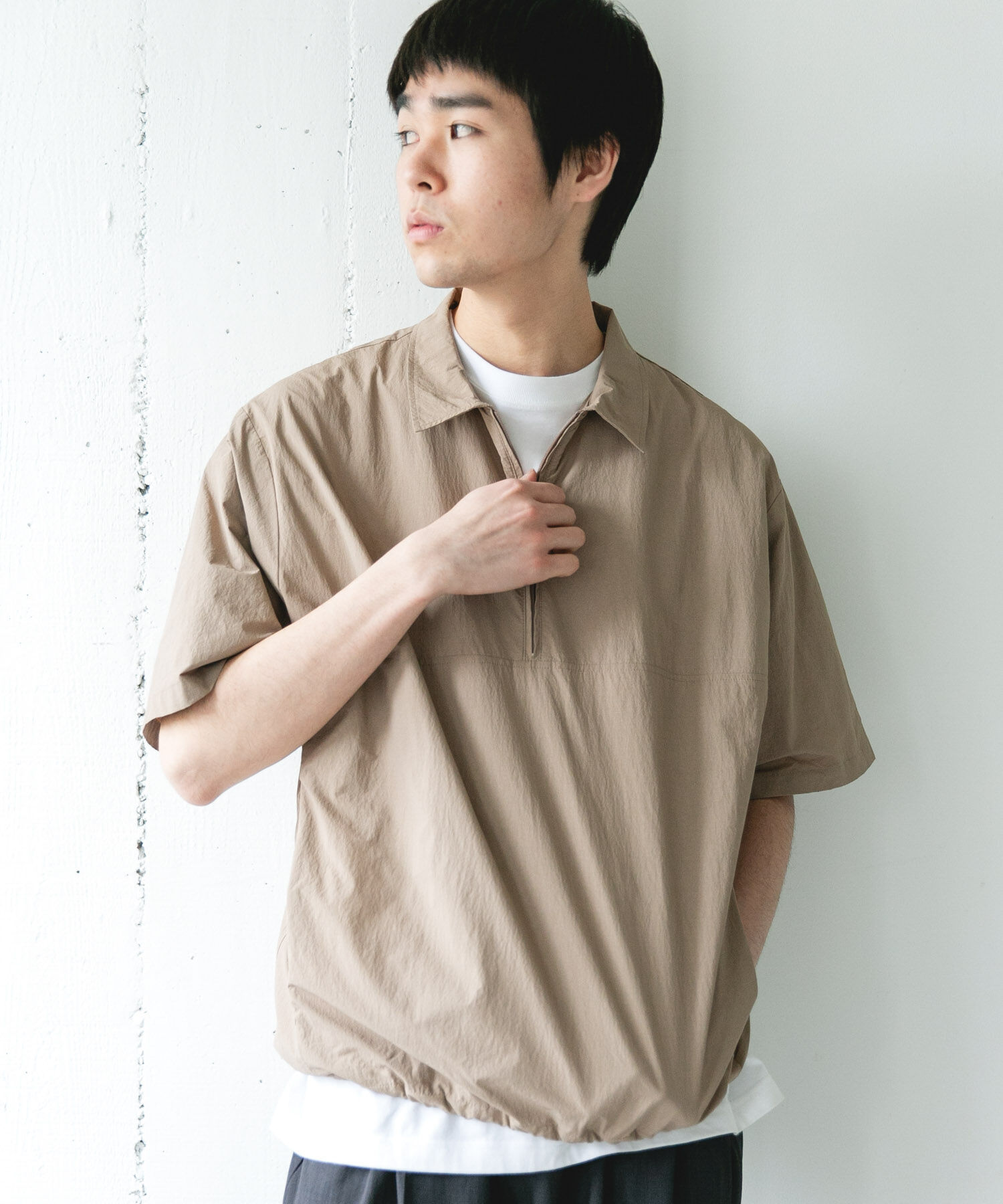 URBAN RESEARCH DOORS「『UVカット』フルダルナイロンハーフジップアクティブプルオーバー」|シャツ・ブラウス|