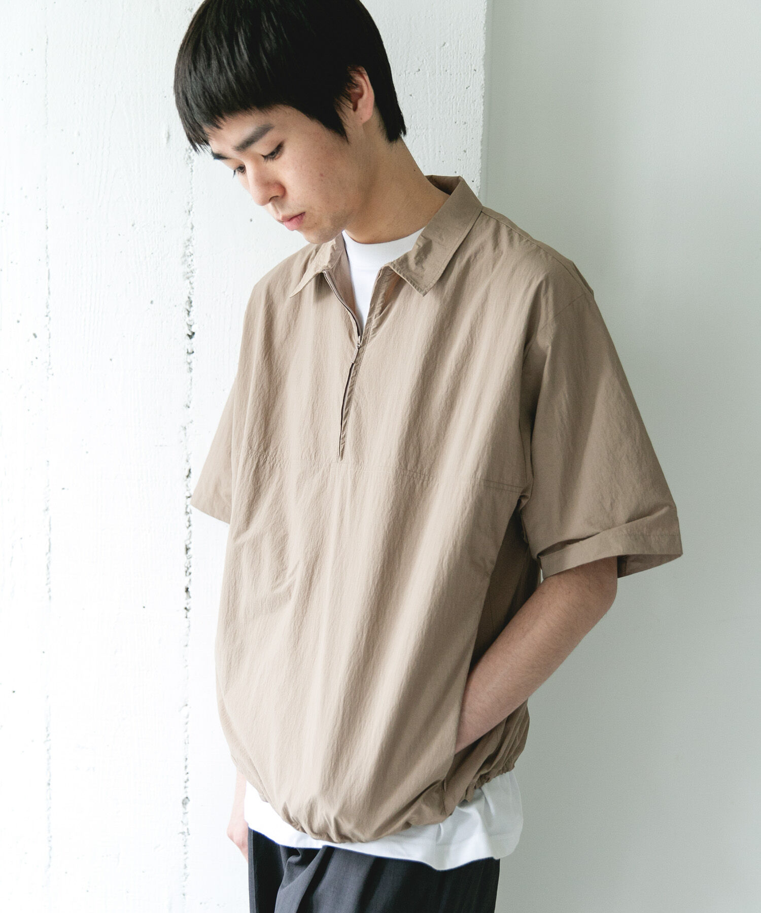 URBAN RESEARCH DOORS「『UVカット』フルダルナイロンハーフジップアクティブプルオーバー」|シャツ・ブラウス|