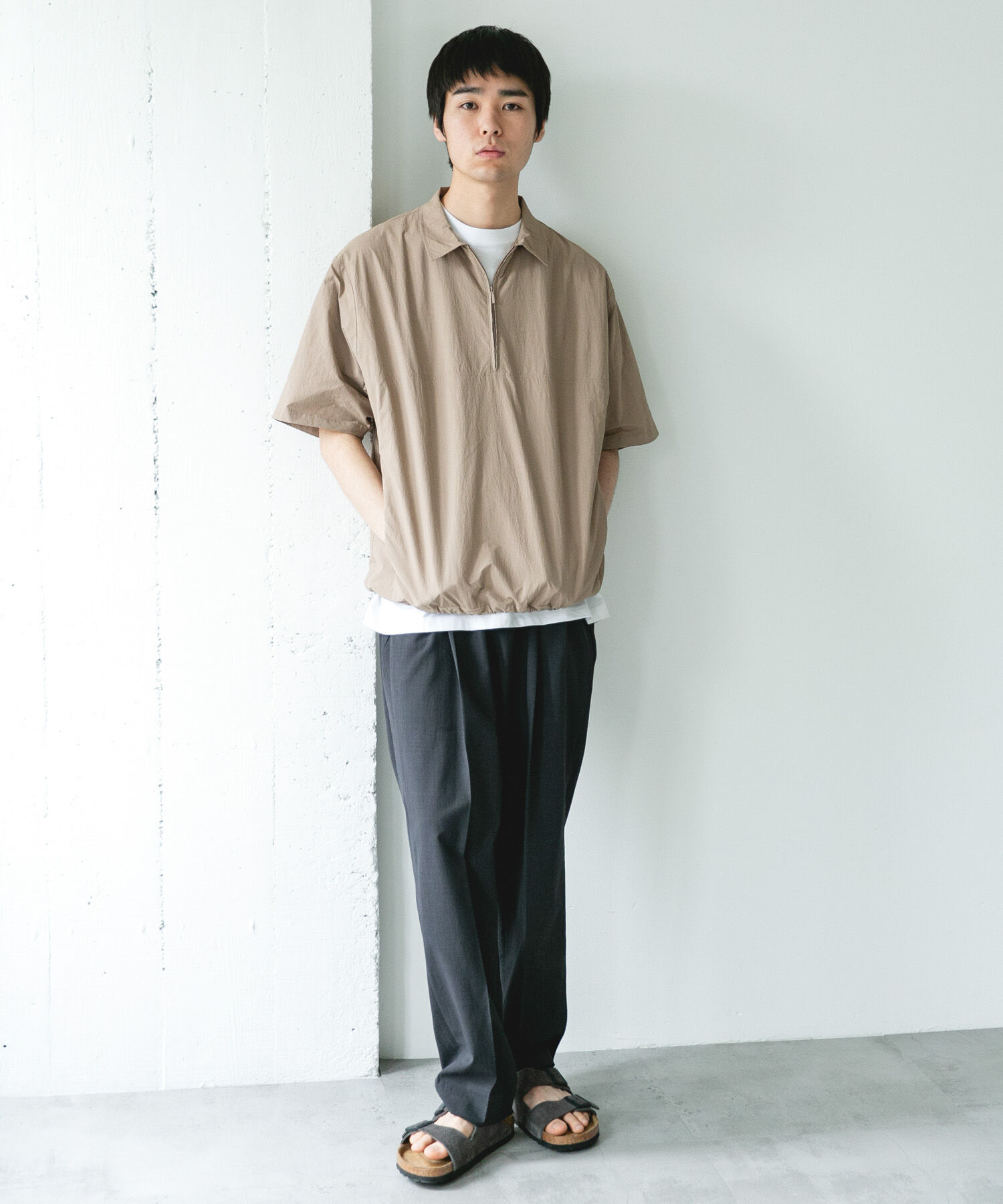 URBAN RESEARCH DOORS「『UVカット』フルダルナイロンハーフジップアクティブプルオーバー」|シャツ・ブラウス|