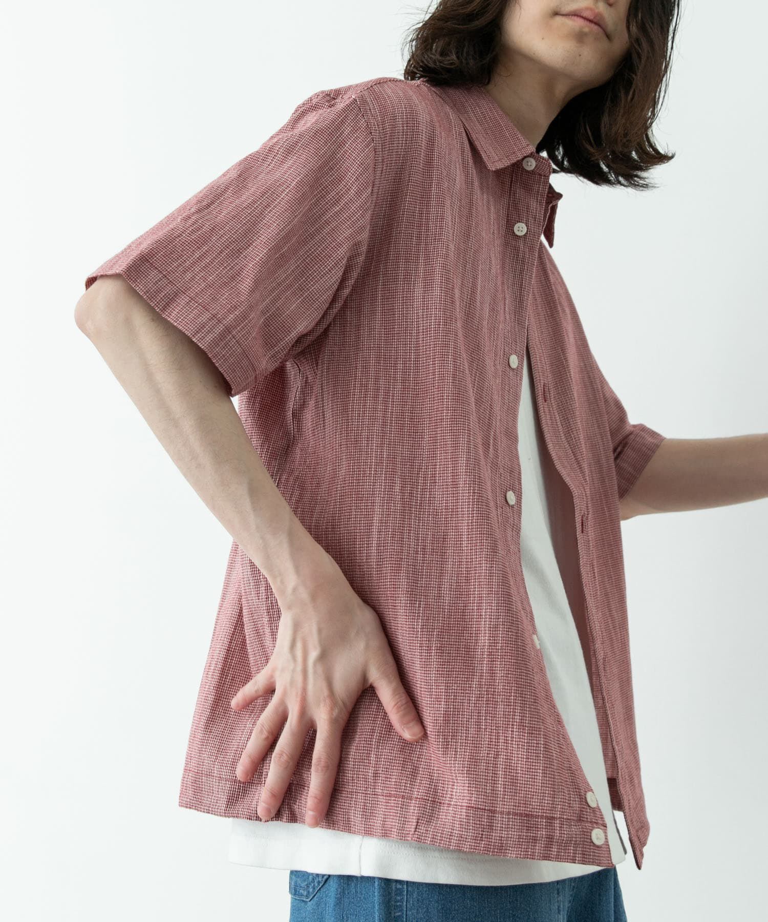 Sonny Label 「ミニ千鳥格子コンパクトシャツ」|シャツ・ブラウス|レッド