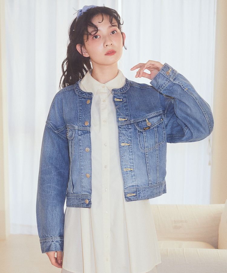 earth music&ecology「Lee &times; e.m.a.e. ライダース ノーカラージャケット」|テーラードジャケット|