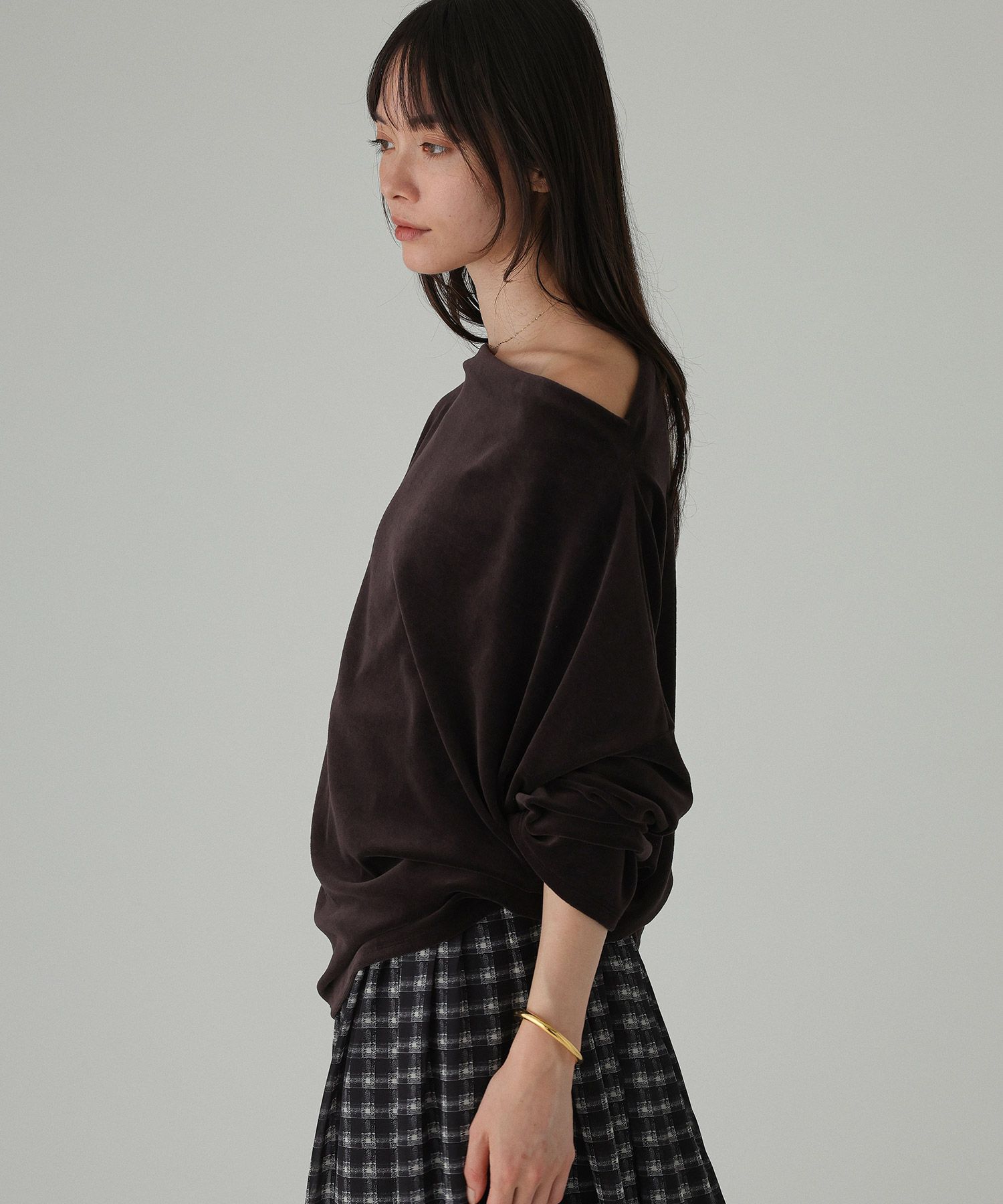 BABYLONE「ベロアニュアンスロングスリーブプルオーバー［洗濯可］」|Tシャツ・カットソー|