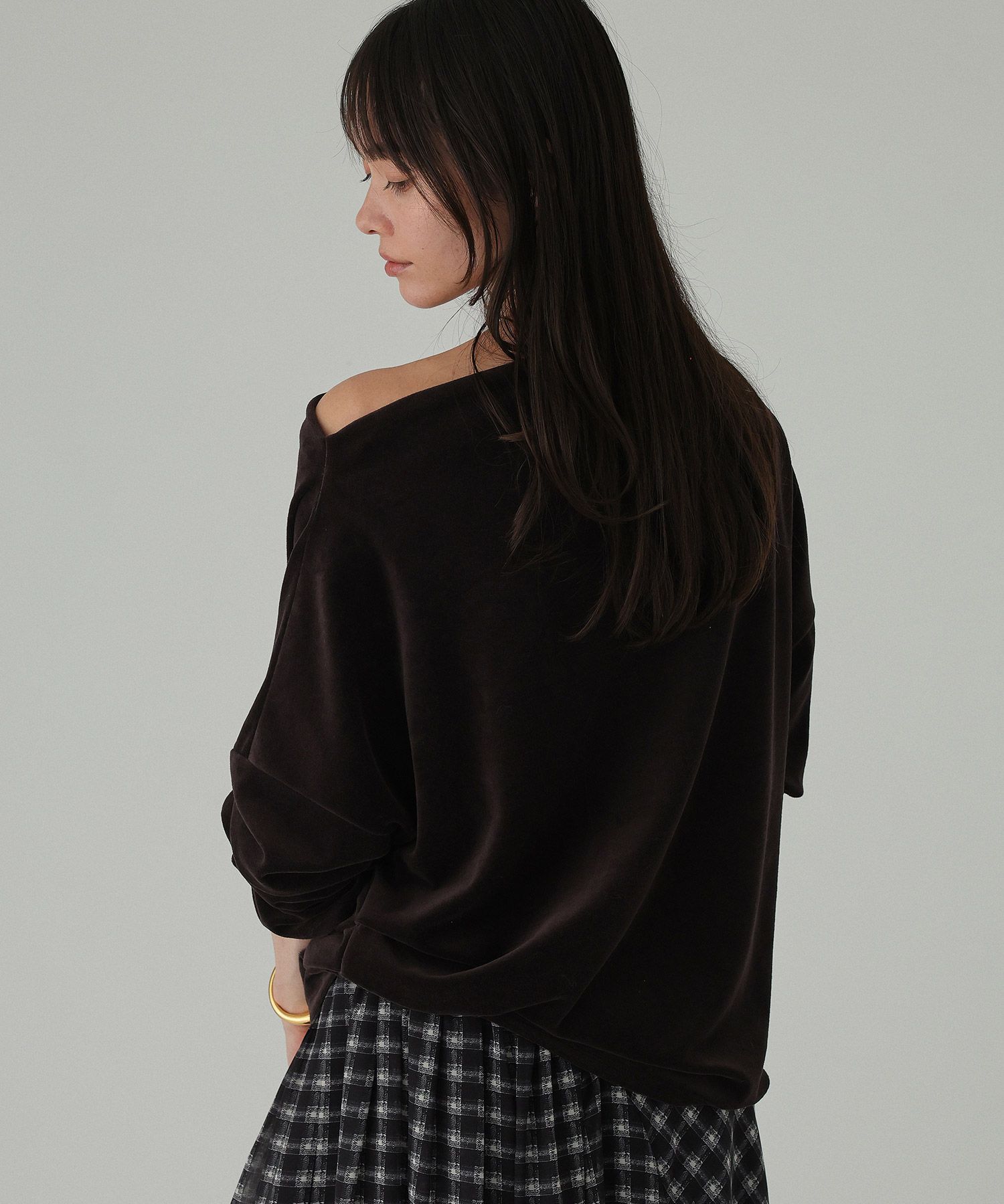 BABYLONE「ベロアニュアンスロングスリーブプルオーバー［洗濯可］」|Tシャツ・カットソー|
