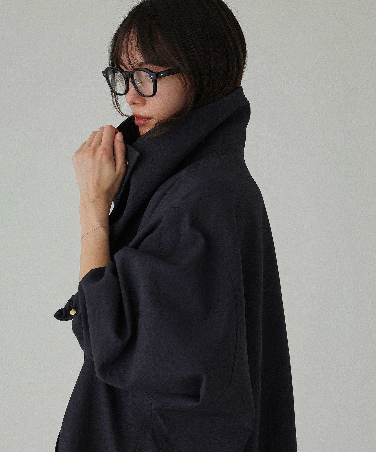 BABYLONE「オーバーフォルムツイルコート」|ステンカラーコート|
