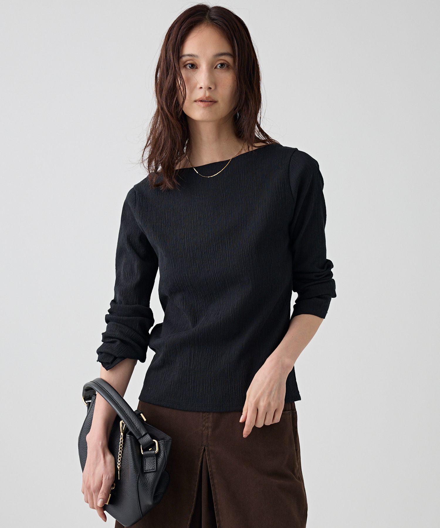 BABYLONE「クレープジャージープルオーバー」|Tシャツ・カットソー|ﾌﾞﾗｯｸ