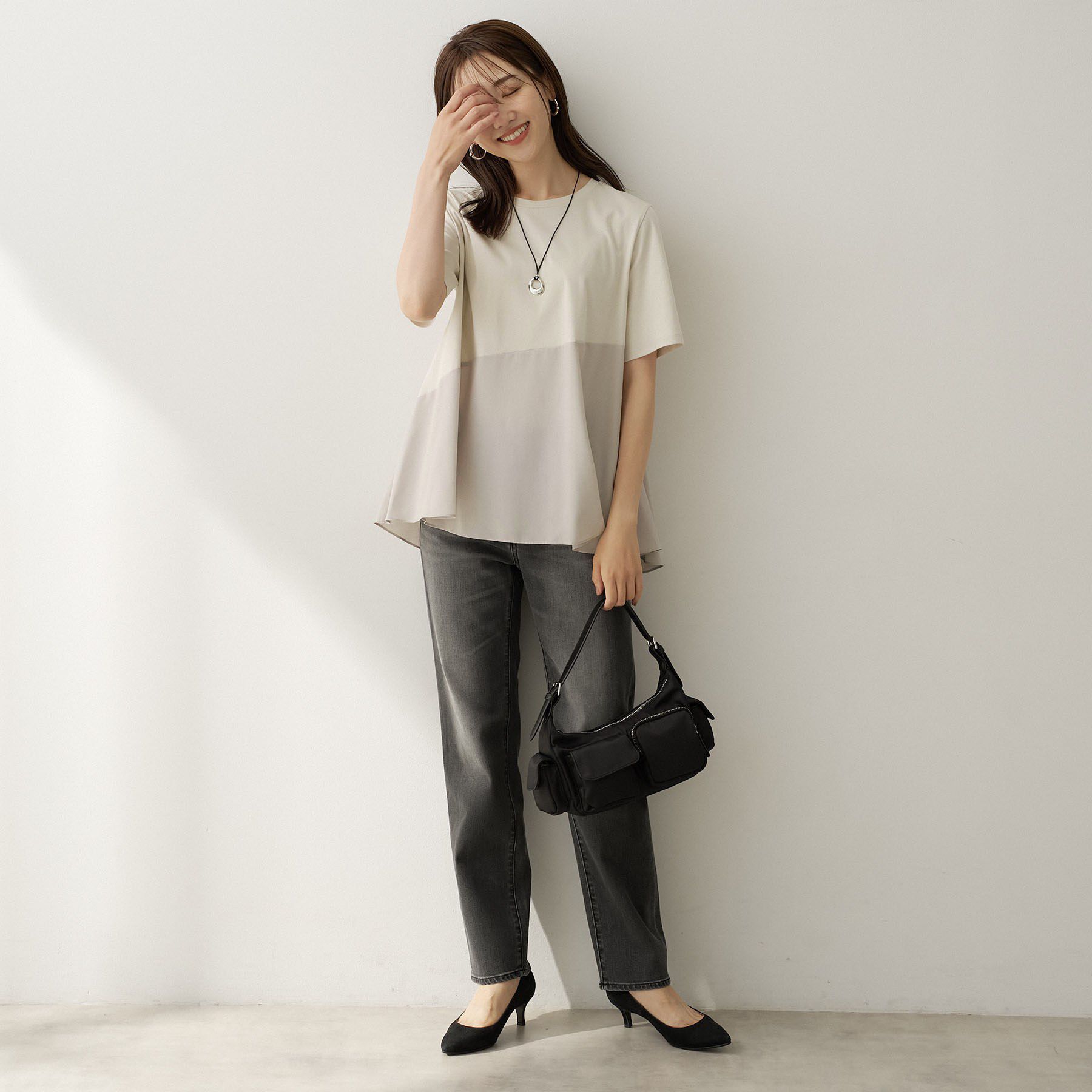 UNTITLED「【Tシャツ】異素材ドッキングプルオーバー」|Tシャツ・カットソー|
