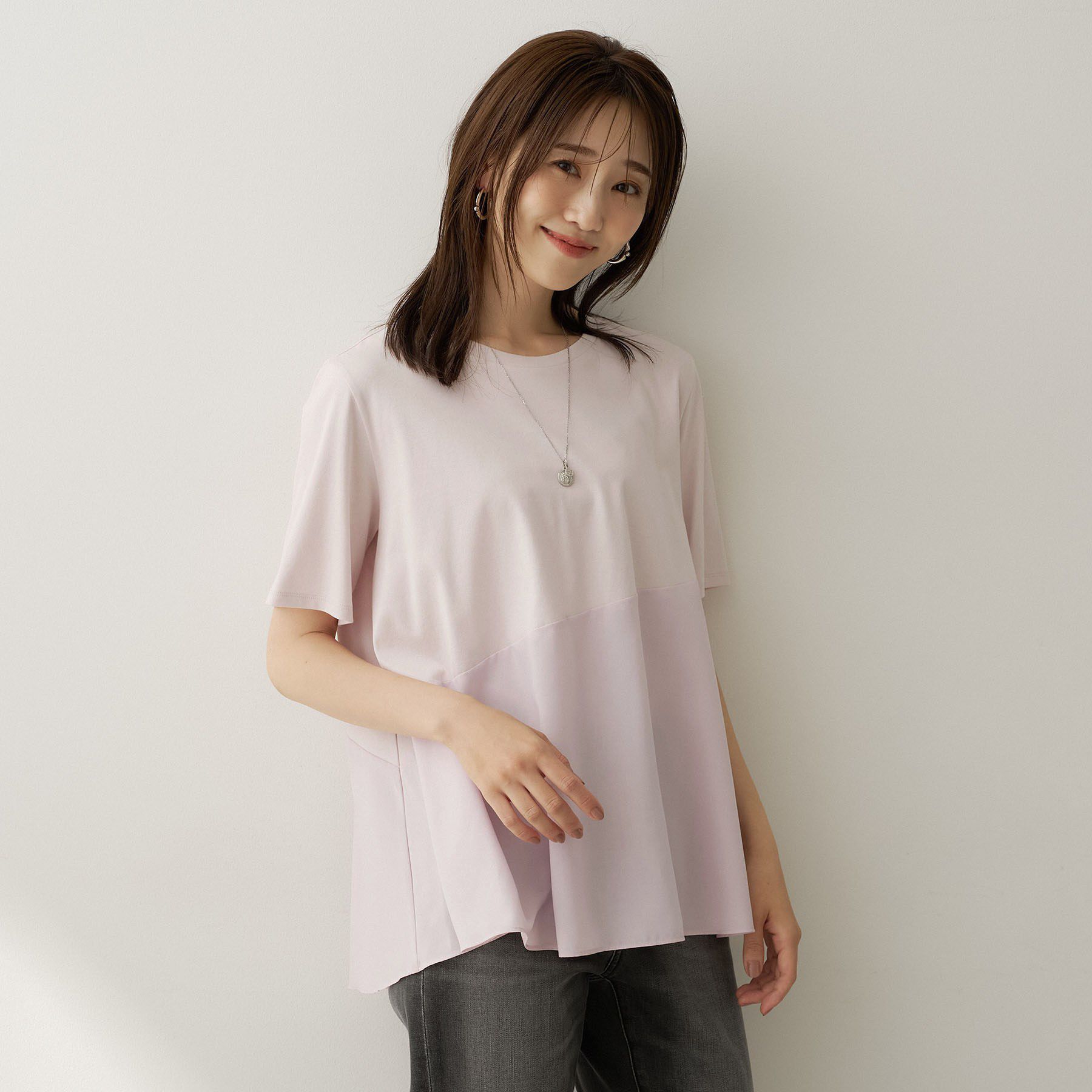 UNTITLED「【Tシャツ】異素材ドッキングプルオーバー」|Tシャツ・カットソー|