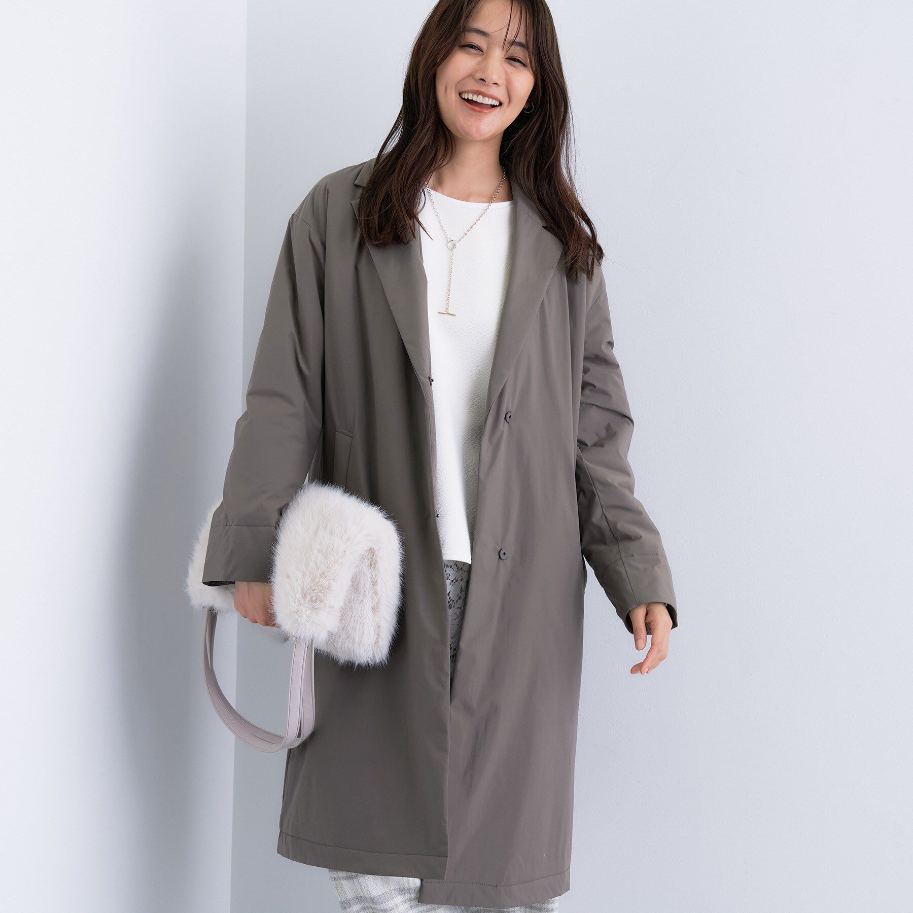 INDIVI「【超軽量／蓄熱】ライトパフチェスターコート」|ダウン|ベージュ(652)