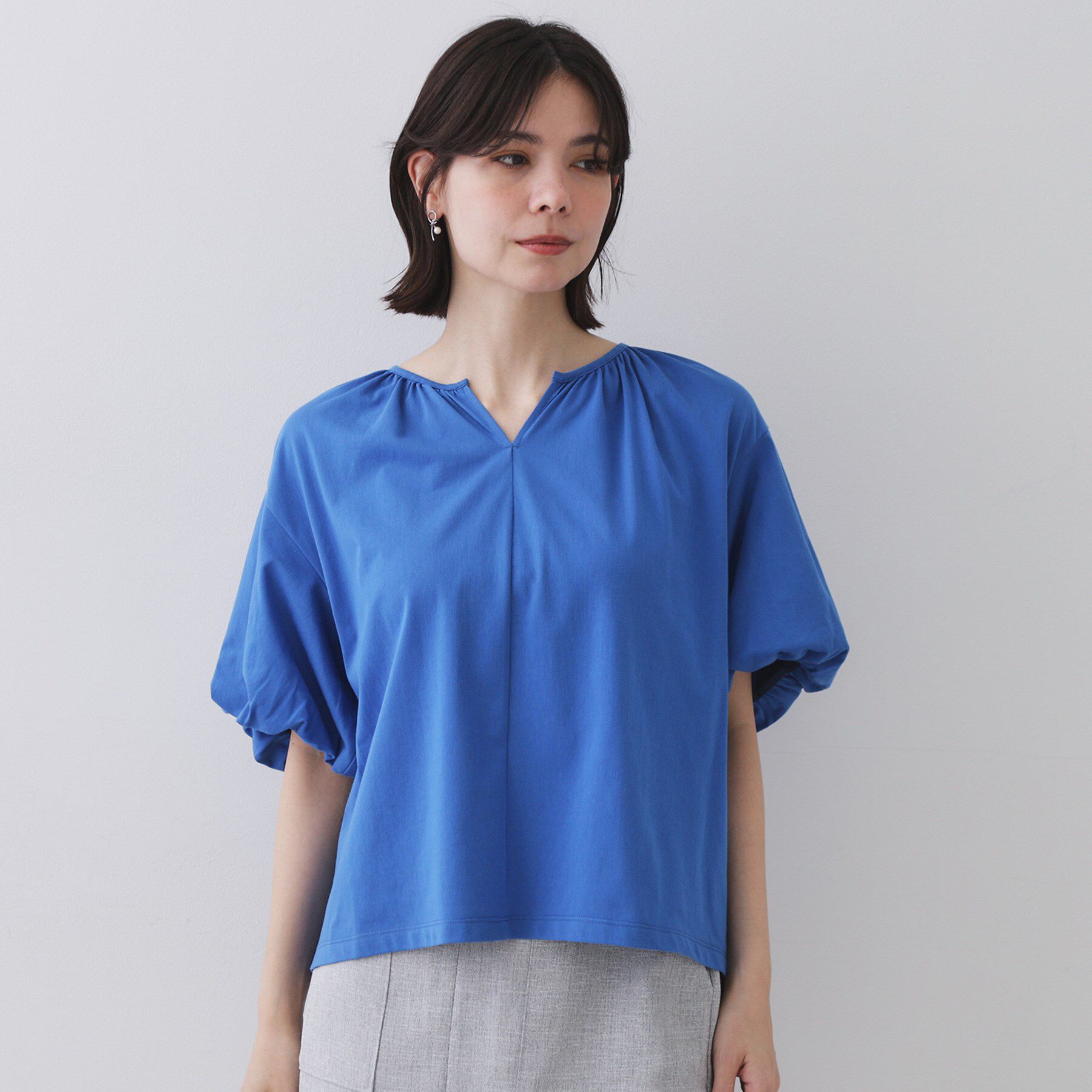 OPAQUE.CLIP「バルーンスリーブトップス／セットアップ対応【UVケア／接触冷感／洗濯機洗い可】」|Tシャツ・カットソー|