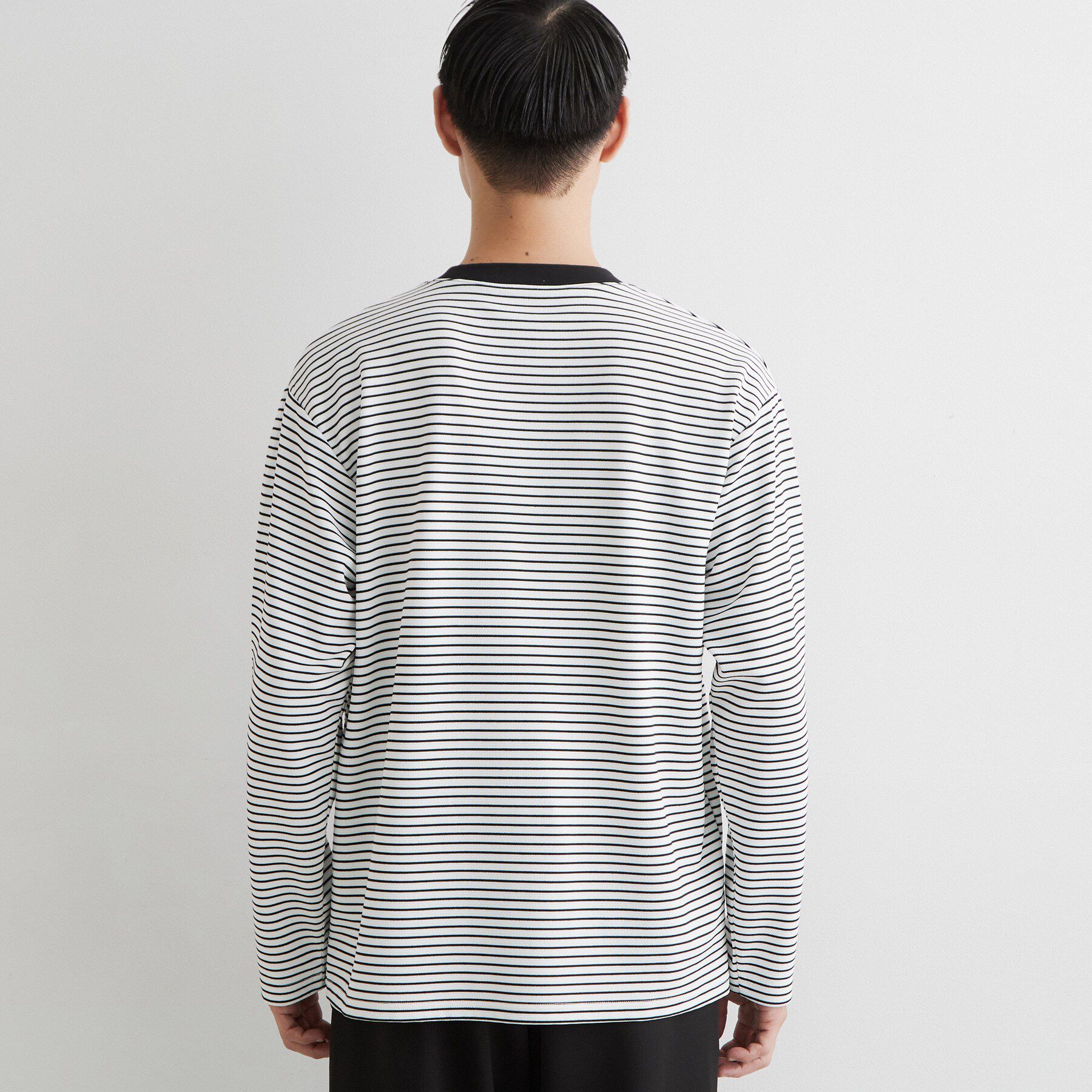 THE SHOP TK「【洗濯機OK】リップルボーダー長袖Tシャツ」|Tシャツ・カットソー|