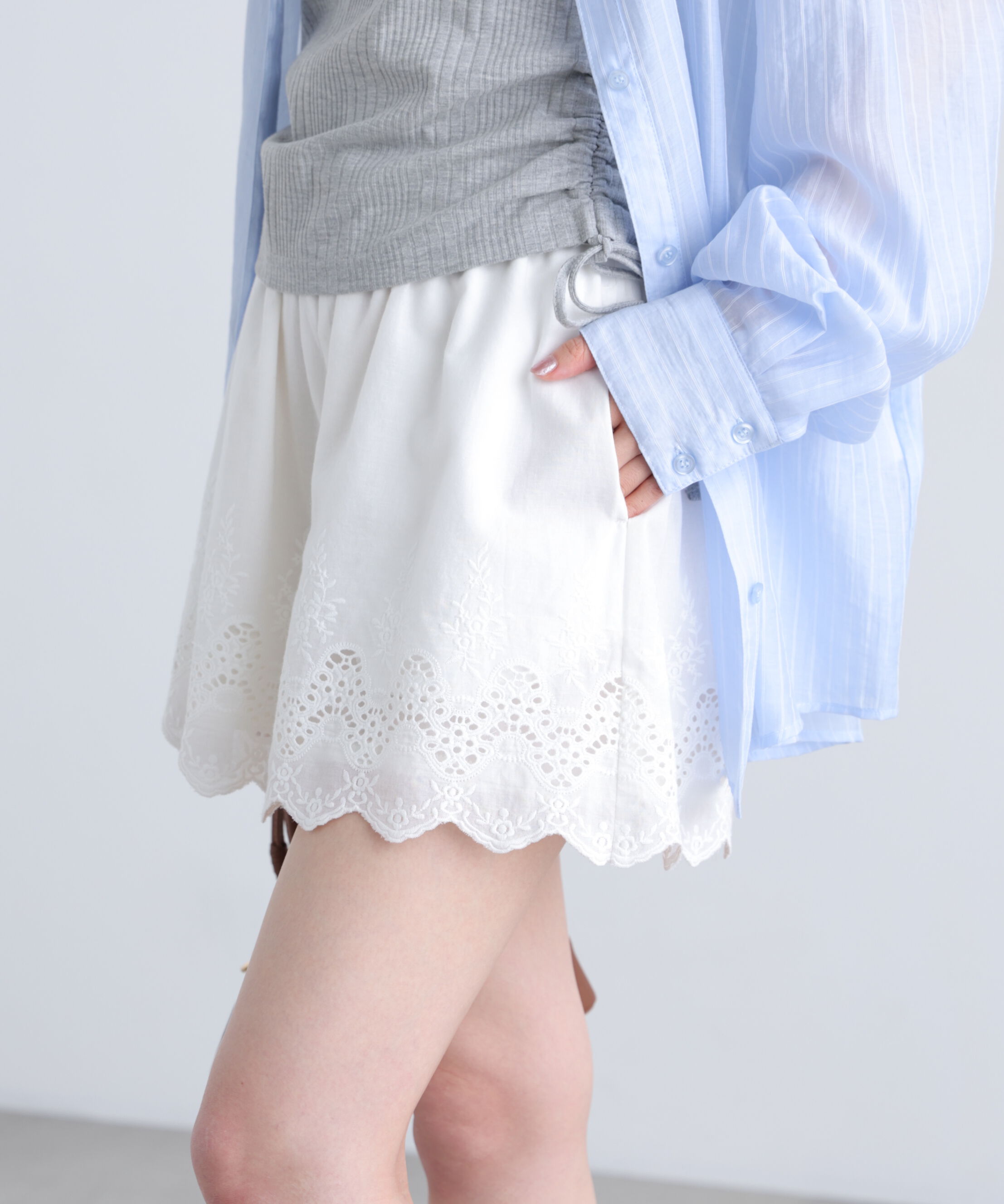  「コットンレースキュロットショートパンツ」|その他|