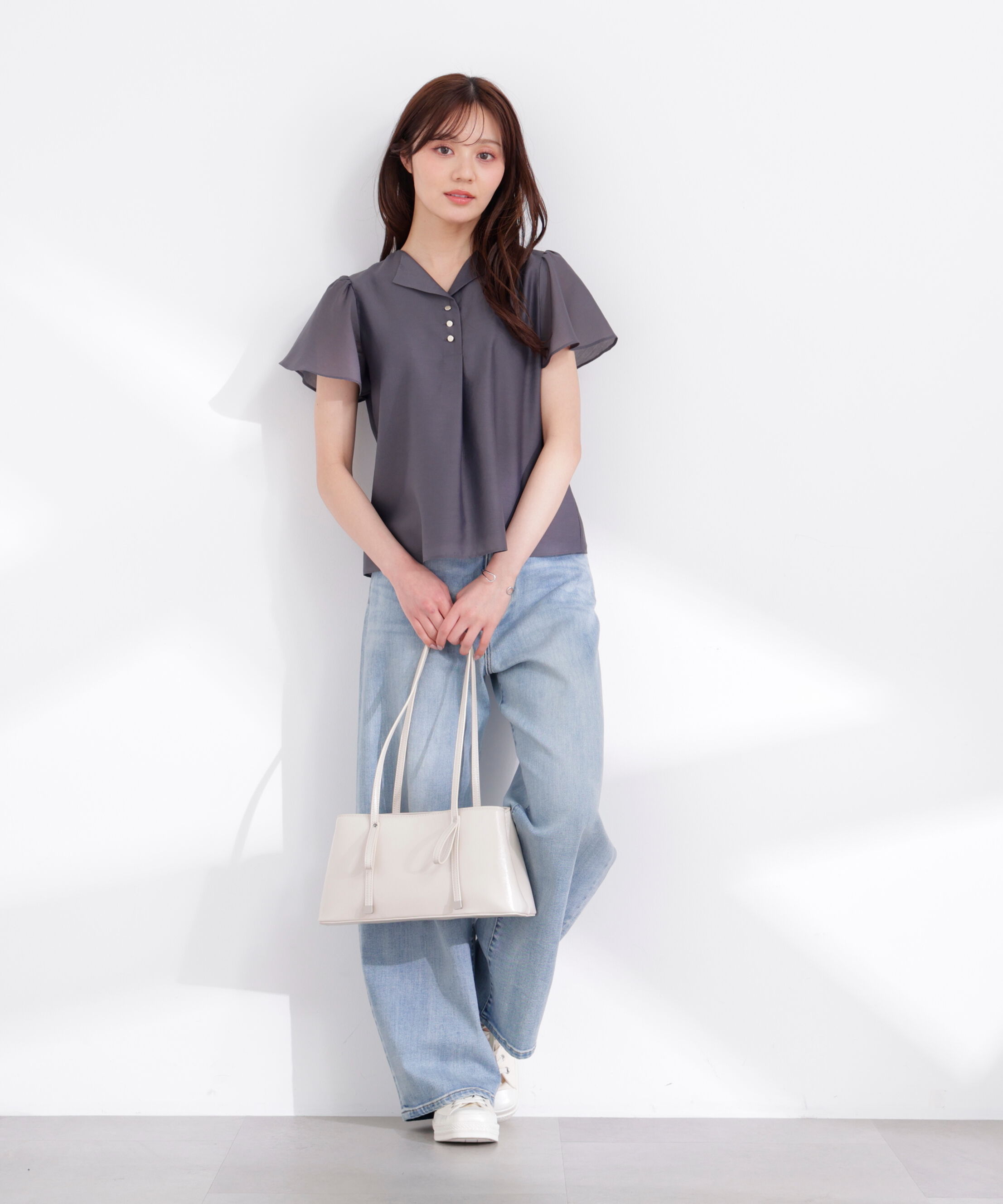PROPORTION BODY DRESSING「フレアスリーブ開襟ブラウス 26SS」|シャツ・ブラウス|