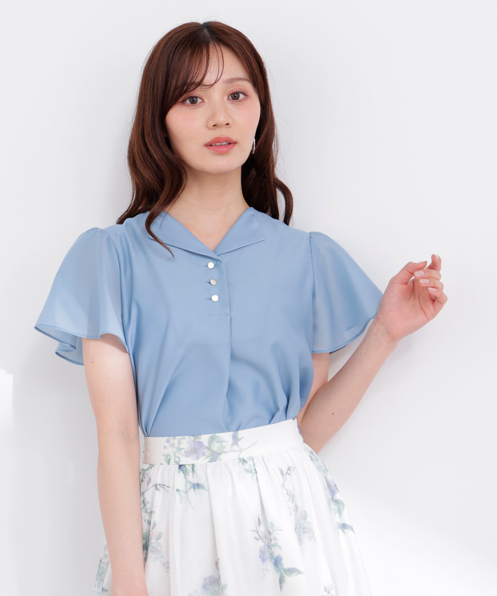 PROPORTION BODY DRESSING「フレアスリーブ開襟ブラウス 26SS」|シャツ・ブラウス|