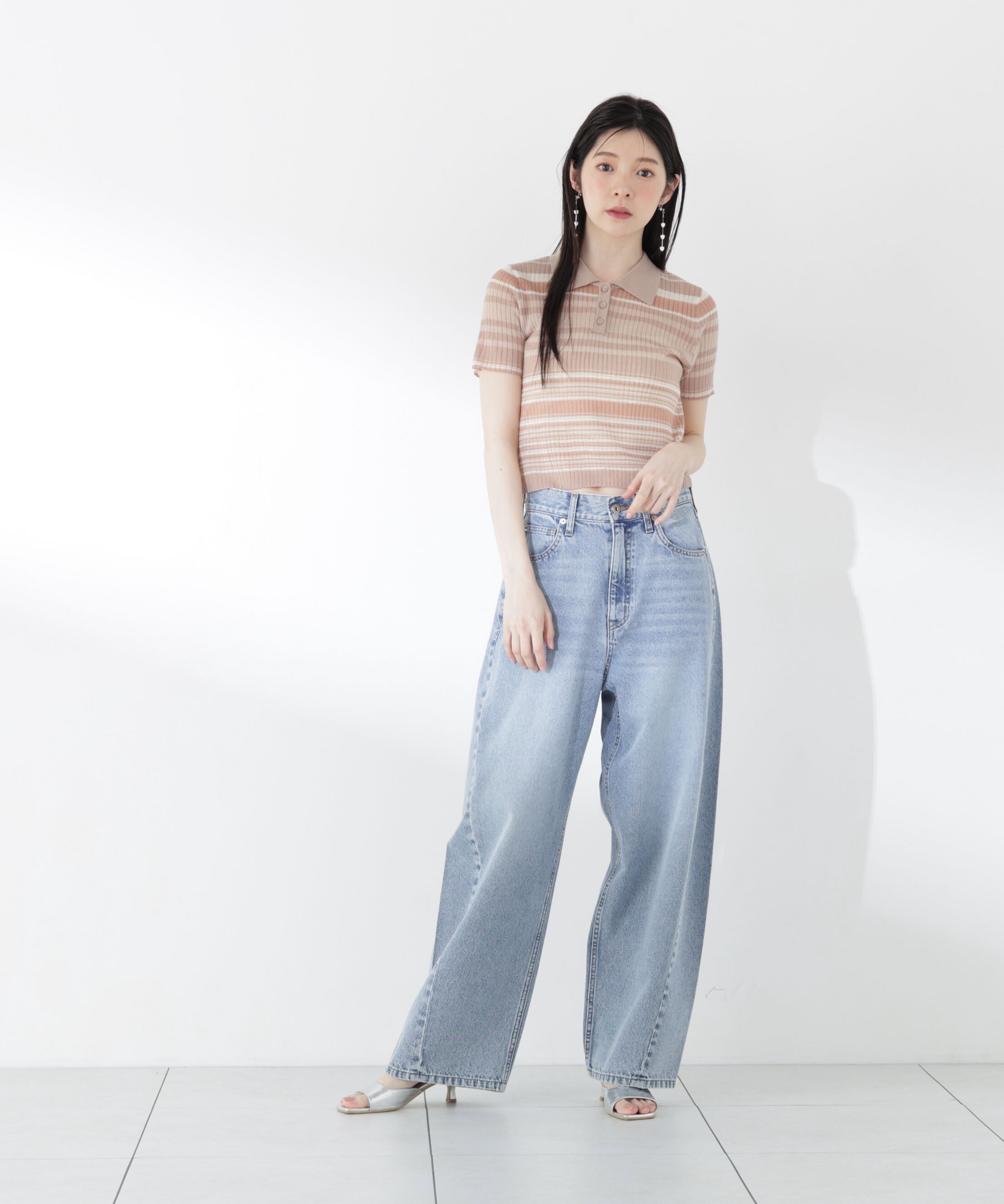 PROPORTION BODY DRESSING「〈a/mie〉ソフトシアーポロ衿ニットトップス26SS」|カーディガン|