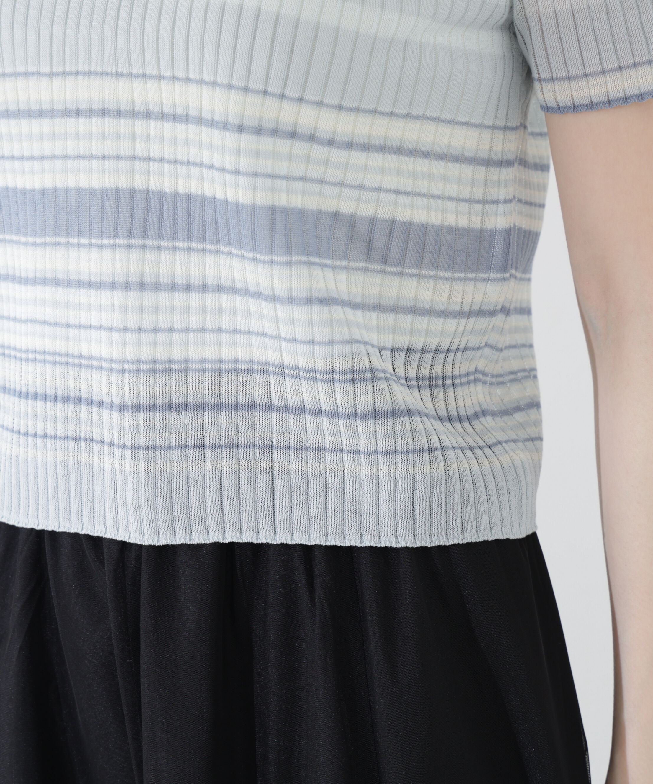 PROPORTION BODY DRESSING「〈a/mie〉ソフトシアーポロ衿ニットトップス26SS」|カーディガン|