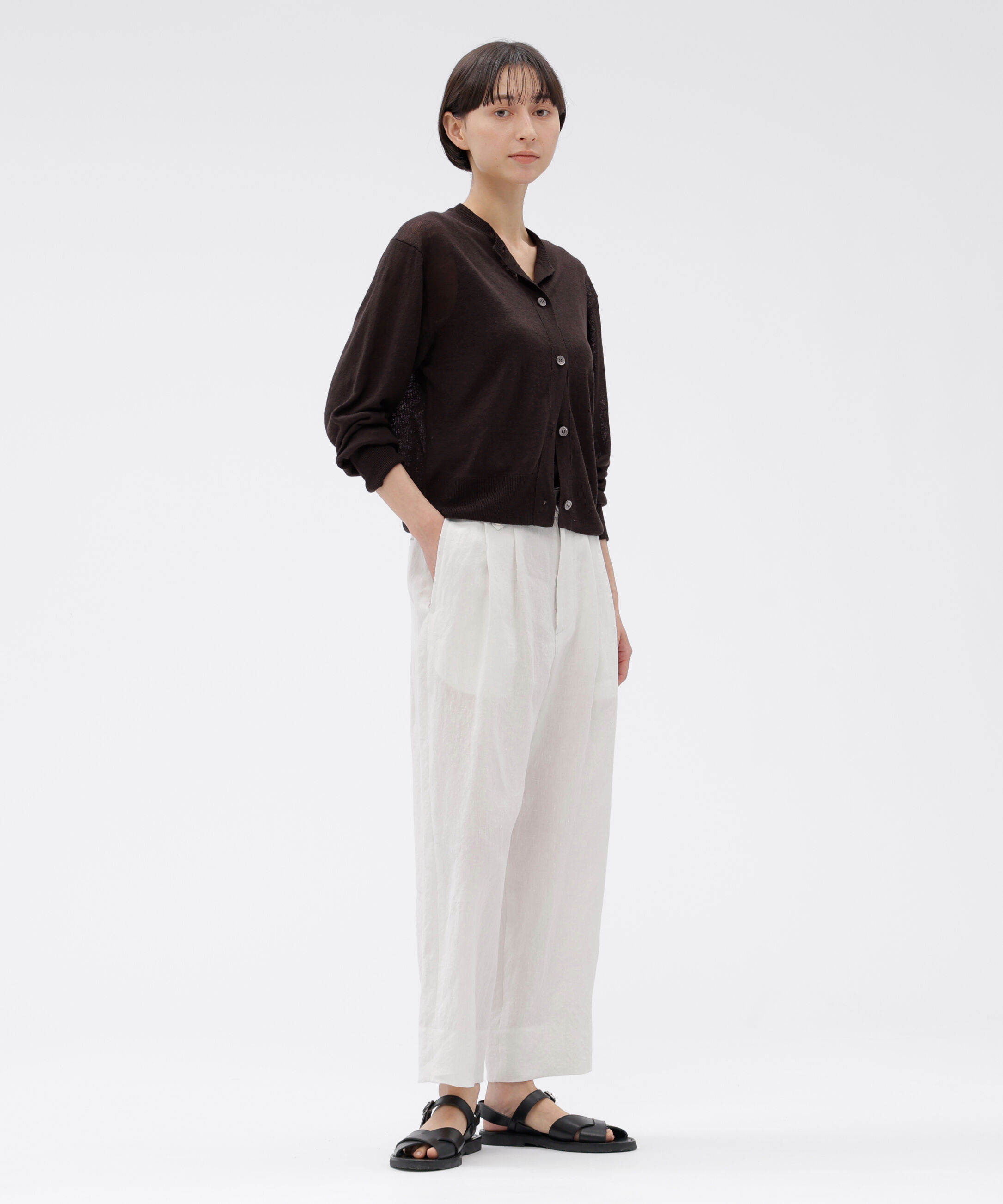  「FINE LINEN KNITWEAR」|カーディガン|