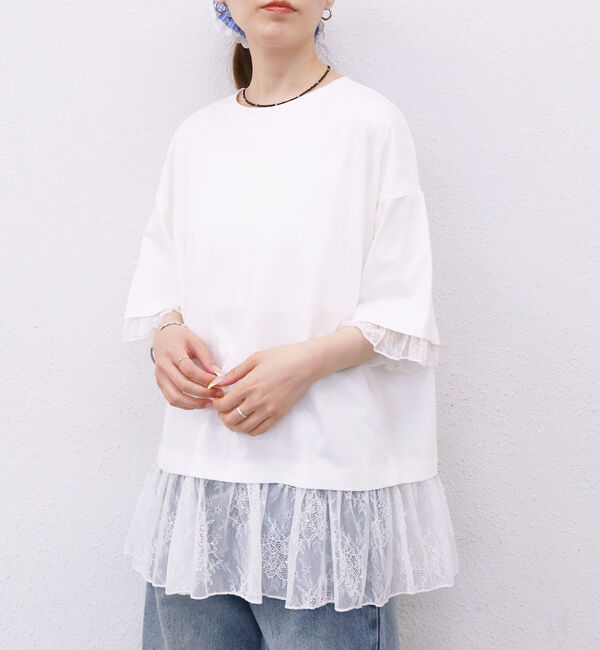 archives「フリルレースドッキングＢＩＧＴＥＥ」|Tシャツ・カットソー|