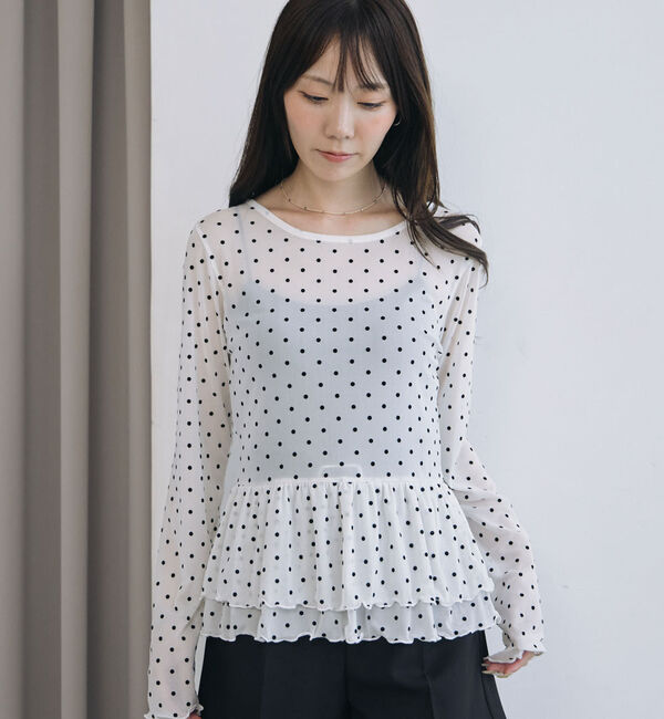 archives「フロッキードットアソートフリルカットＴＯＰＳ」|Tシャツ・カットソー|