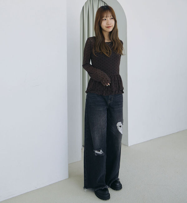 archives「フロッキードットアソートフリルカットＴＯＰＳ」|Tシャツ・カットソー|