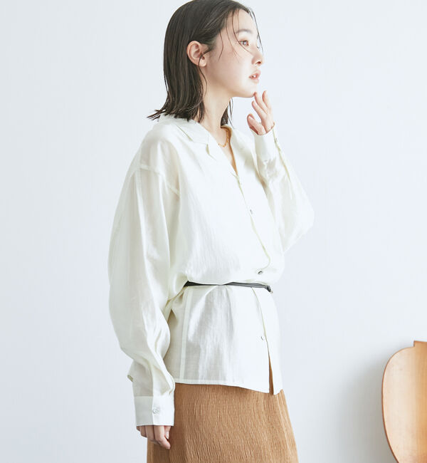 Doux archives「テンセル開衿ドルマンオーバーシャツ」|シャツ・ブラウス|