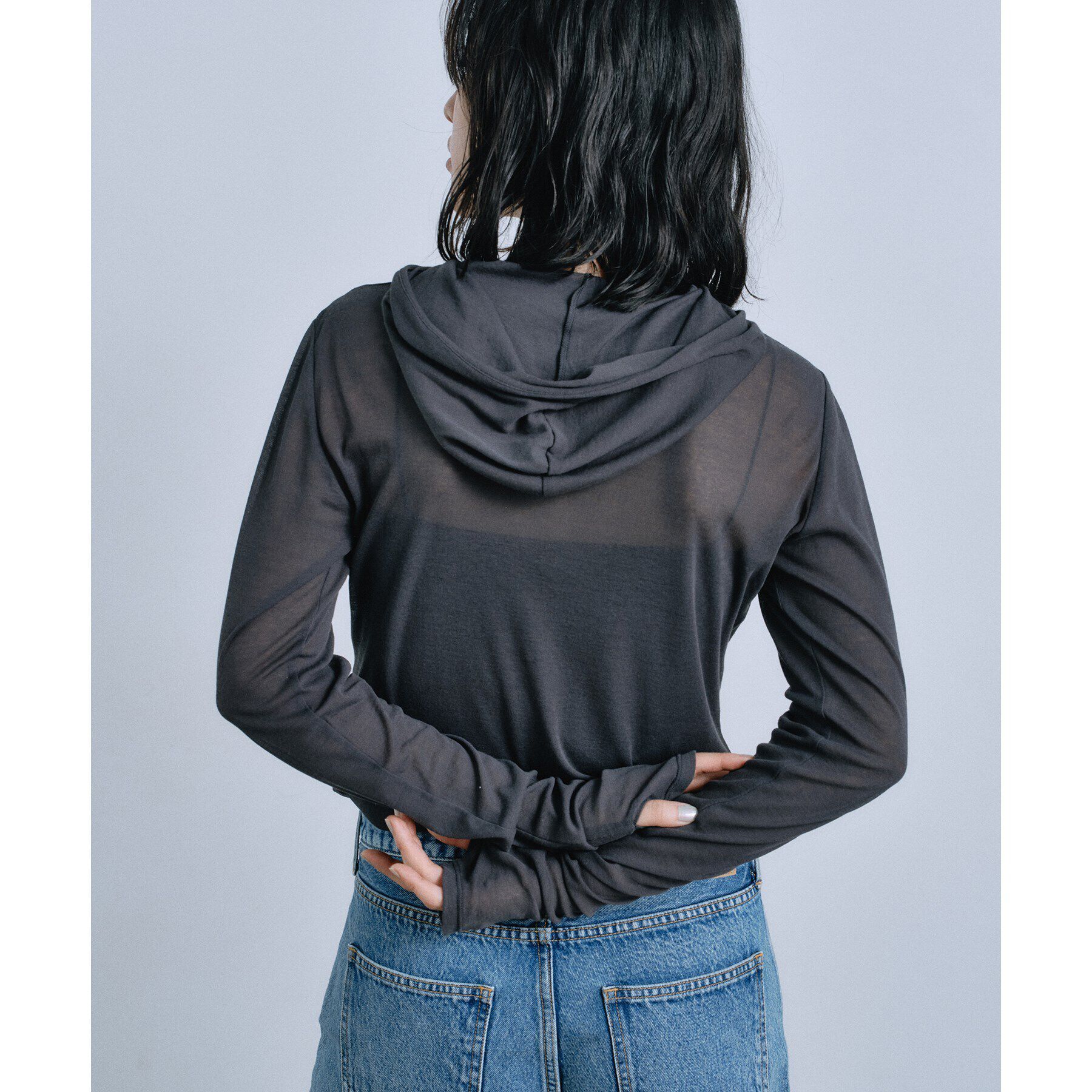 CODE A「【Re】sheer hoodie tee」|ニット・セーター|