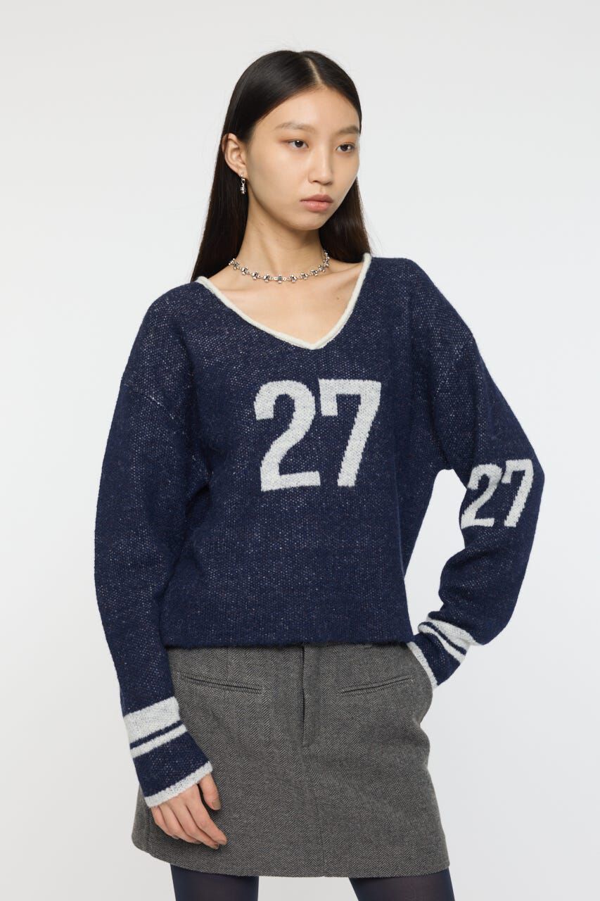 MOUSSY「SHAGGY NUMBERING セーター」|ニット・セーター|NVY